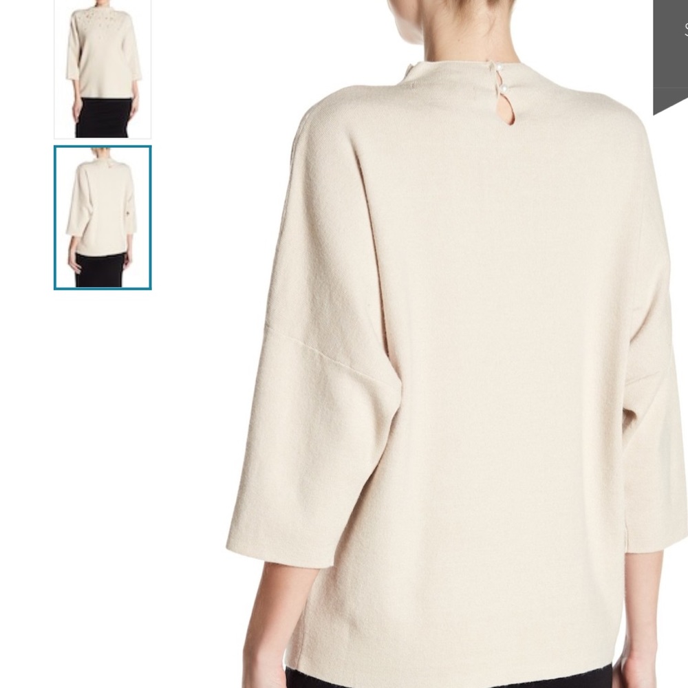 Catherine MalandrinoImitation Pearl Accent Sweater - Picture 2 of 3